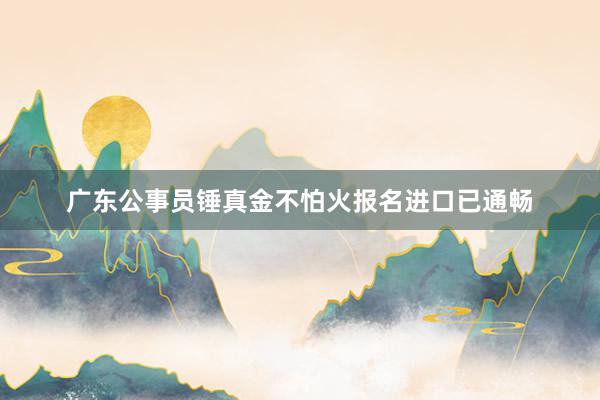 广东公事员锤真金不怕火报名进口已通畅
